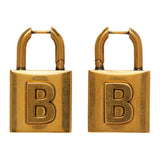 18k Balenciaga Gold Small Lock Earrings