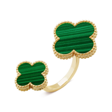 18K Van Cleef & Arpels VCA Magic Alhambra Malachite Ring
