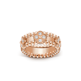 18K Rose Gold Perlée Clovers Ring