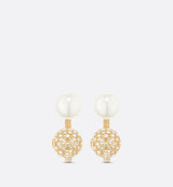 18K CD Tribales White Resin Pearls Earrings