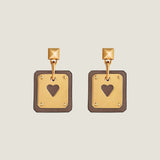 18K As De Coeur Brown H Earrings
