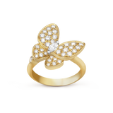 18K Two Butterfly Ring