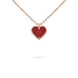 18K Van Cleef & Arpels Sweet Alhambra Heart Pendant Necklace