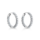 18K T Hoop Diamonds Earrings