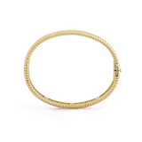18K Yellow Gold Perlée Diamonds Three Rows Bracelet