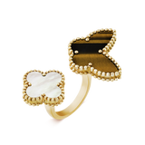 18K Van Cleef & Arpels VCA Lucky Alhambra Between the Finger Ring