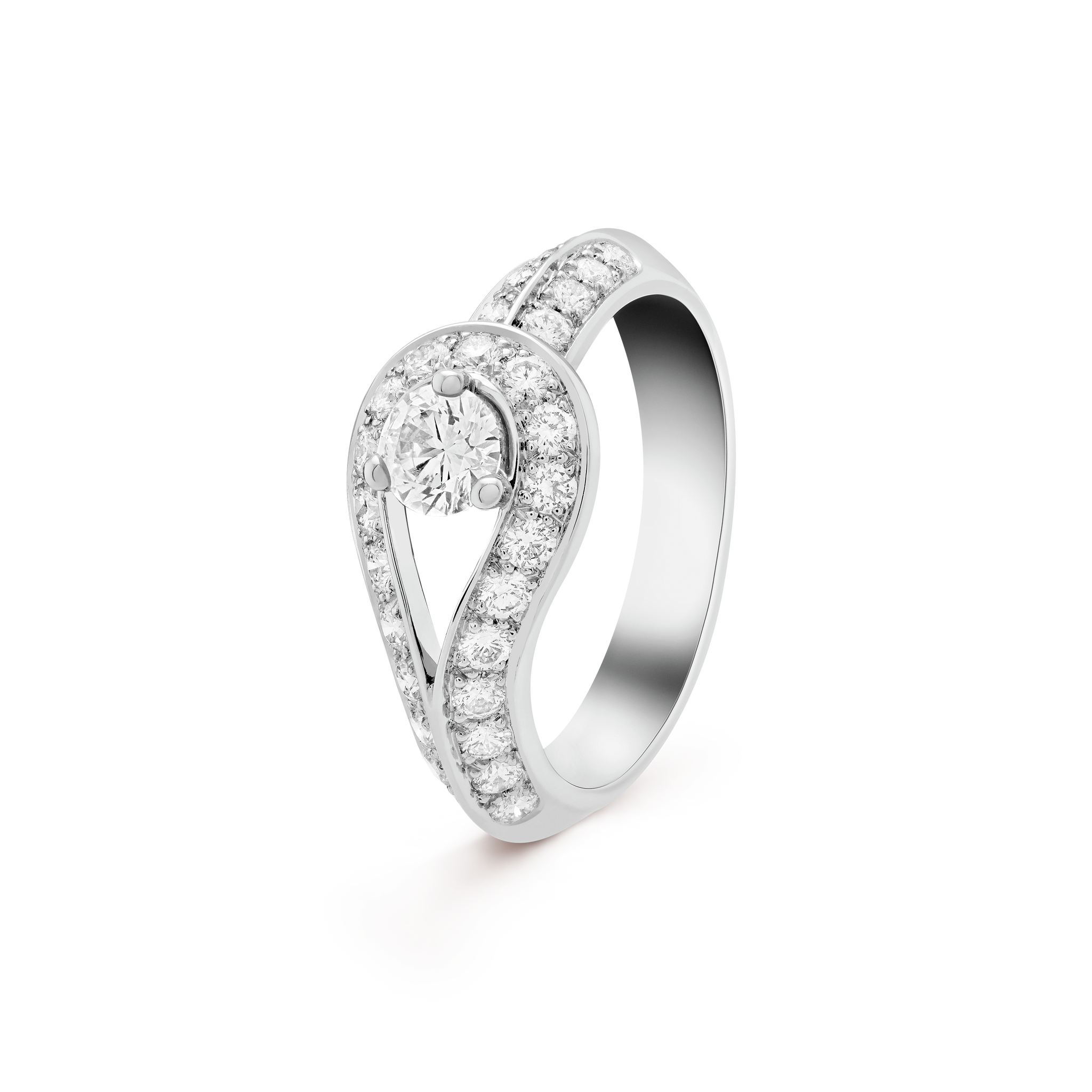 18K Van Cleef & Arpels VCA Couture Solitaire Ring