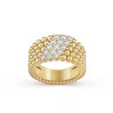 18K Perlée Diamonds Five Rows Ring