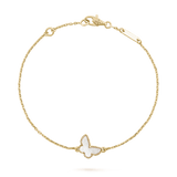 18K Van Cleef & Arpels Lucky Alhambra Butterfly Pendant Bracelet