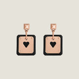 18K As De Coeur Black H Earrings