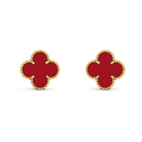 18k Van Cleef & Arpels Vintage Alhambra Carnelian Earrings