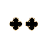 18k Van Cleef & Arpels Vintage Alhambra Black Earrings