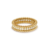 18K Yellow Gold Perlée Diamonds Ring