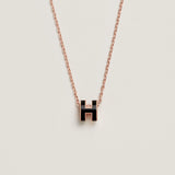 18K Mini Pop H Black Necklace