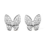 18k Van Cleef & Arpels Two Butterfly Diamonds Earrings