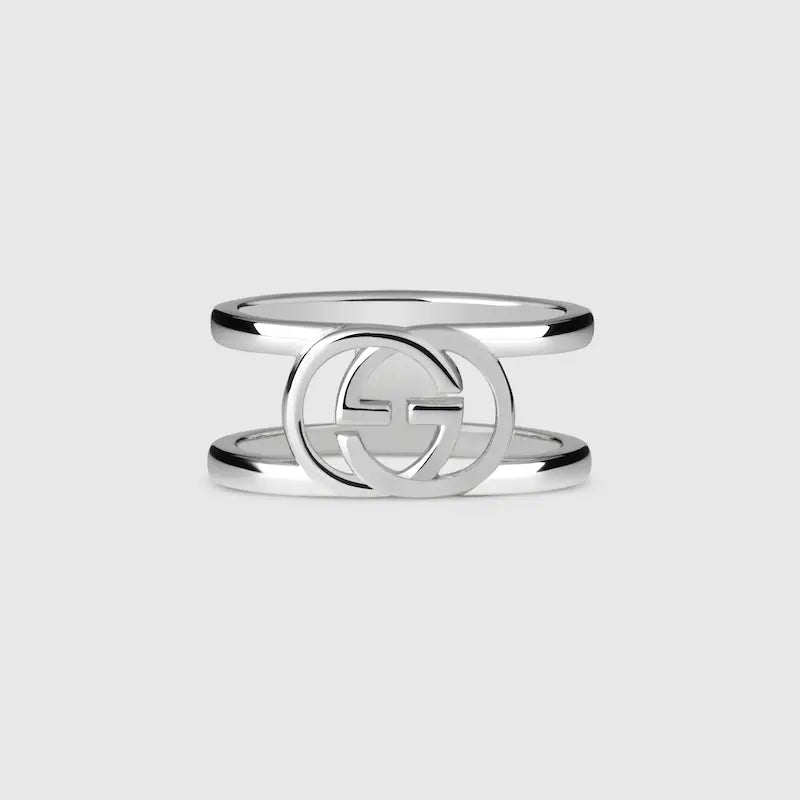 Double G Interlocking G Wide Open Ring