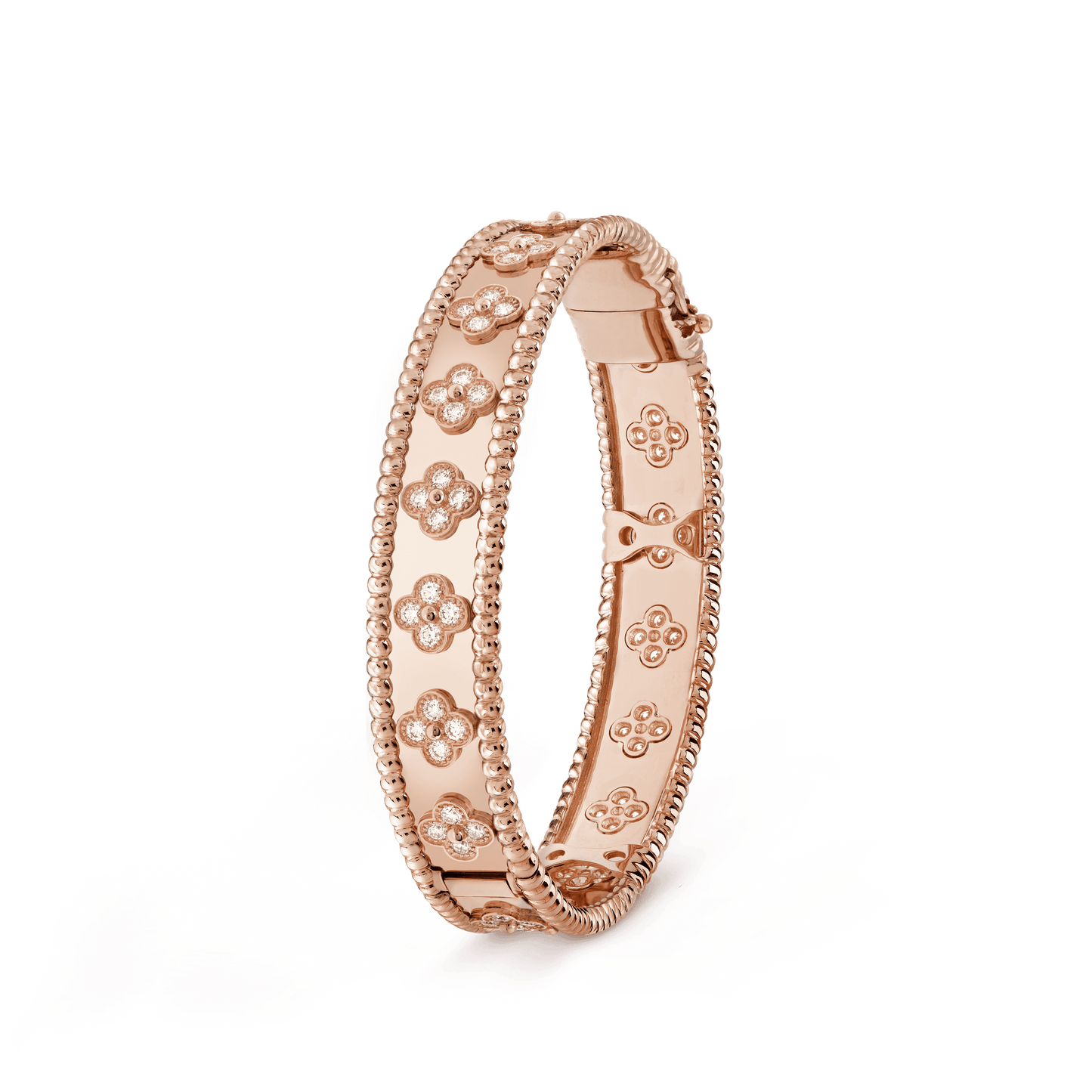 18K Rose Gold Perlée Clovers Bracelet