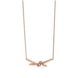 18K T Knot Pendant Diamond Necklace