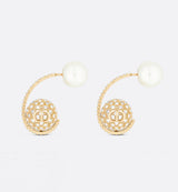 18K Dior Tribales White Resin Pearls Earrings