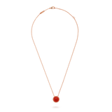 18K Perlée couleurs Carnelian Necklace