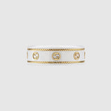 18K GG Interlocking G Icon White Zirconia Ring