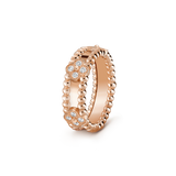18K Rose Gold Perlée Clovers Ring