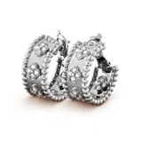18k Van Cleef & Arpels Perlée Clovers Hoop Earrings