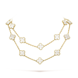 18K Van Cleef & Arpels Vintage Alhambra 20 Motifs Long Necklace