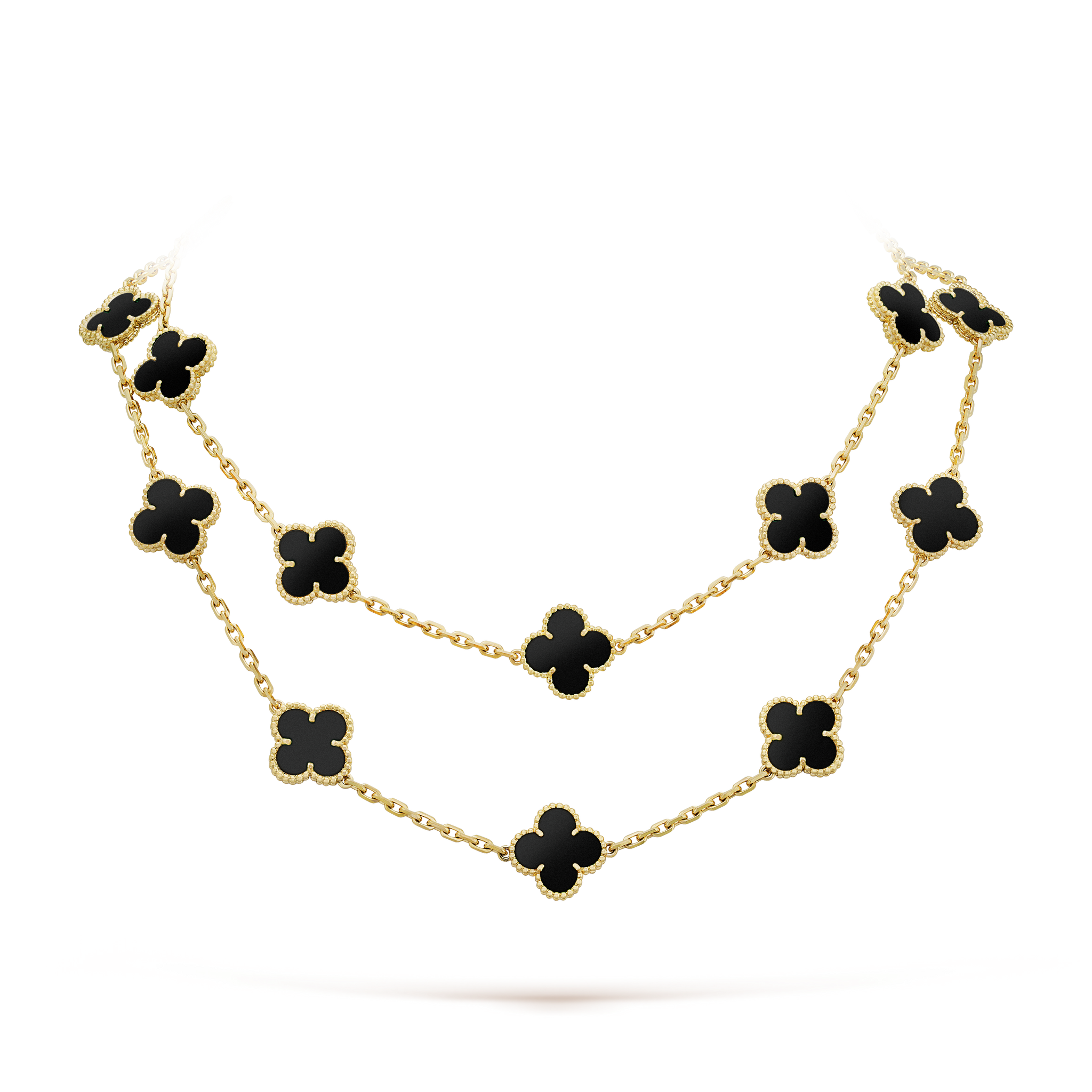 18K Van Cleef & Arpels Vintage Alhambra 20 Motifs Long Necklace