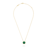 18K Perlée couleurs Malachite Necklace