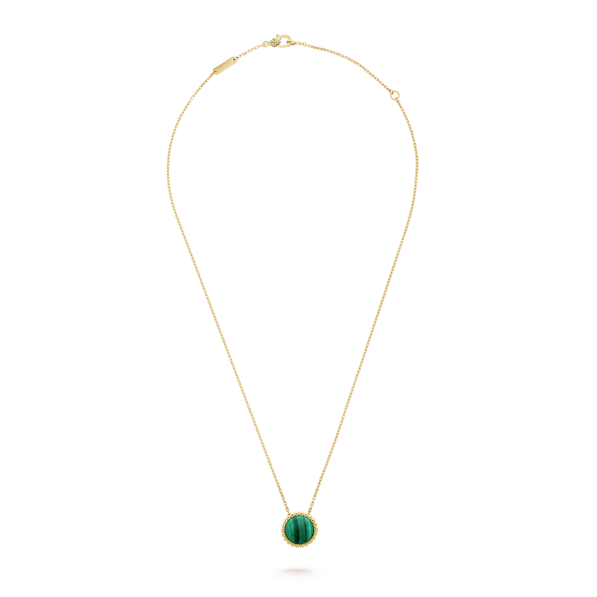 18K Perlée couleurs Malachite Necklace
