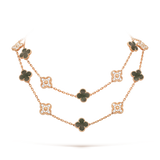 18K Van Cleef & Arpels Vintage Alhambra 20 Motifs Long Necklace