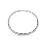 18K White Gold Perlée Diamonds Three Rows Bracelet