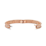 18K Rose Gold Perlée Diamonds Three Rows Bracelet