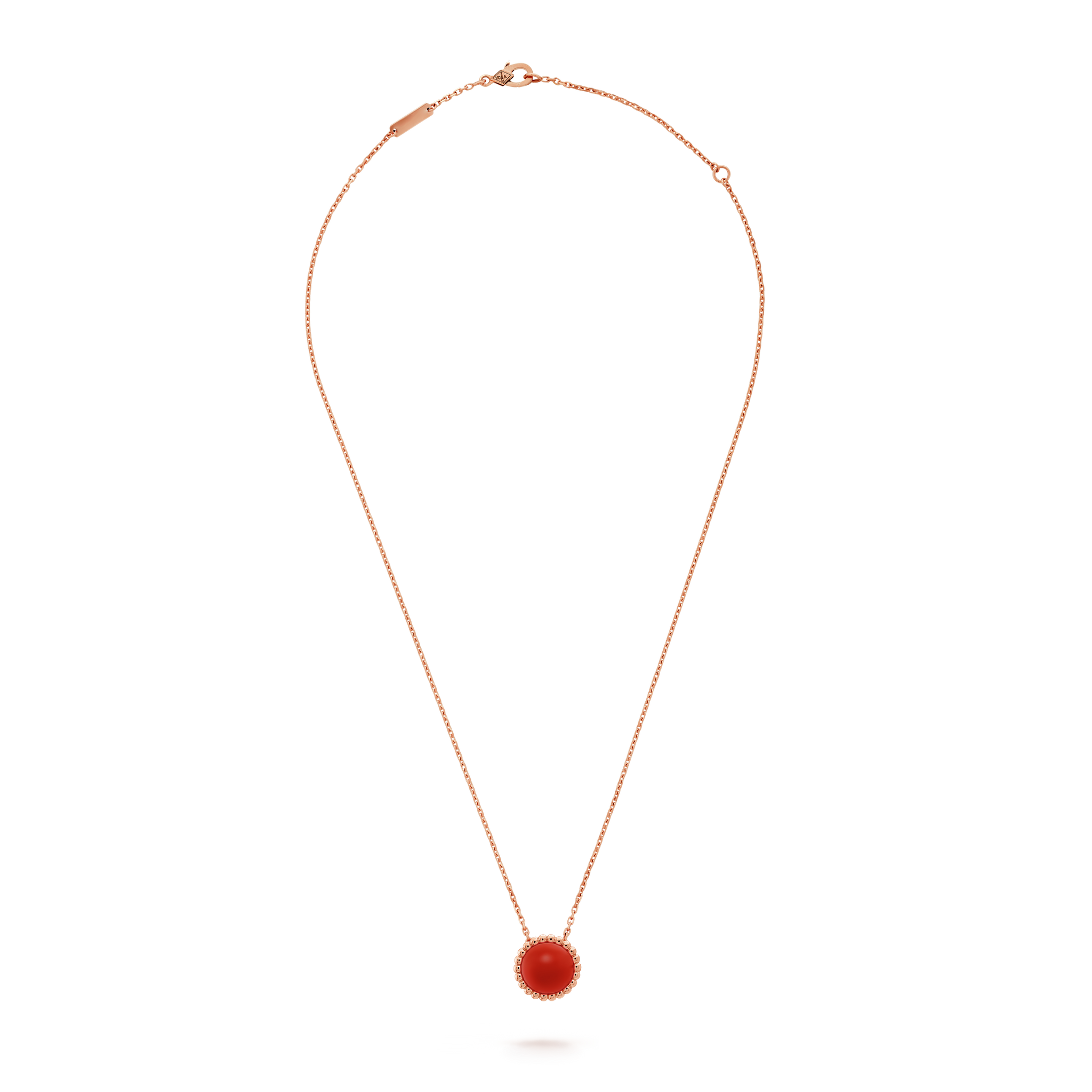 18K Perlée couleurs Carnelian Necklace