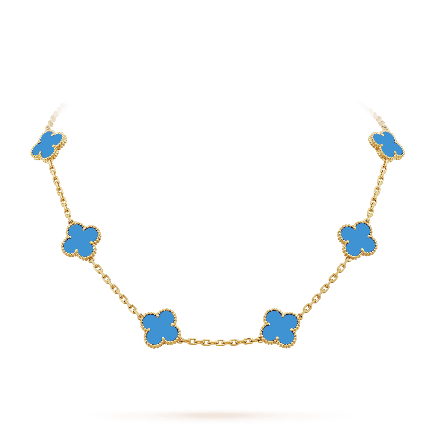 18K Vintage Alhambra Agate 10 Motifs Necklace