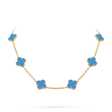 18K Vintage Alhambra Agate 10 Motifs Necklace