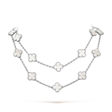 18K Van Cleef & Arpels Vintage Alhambra 20 Motifs Long Necklace