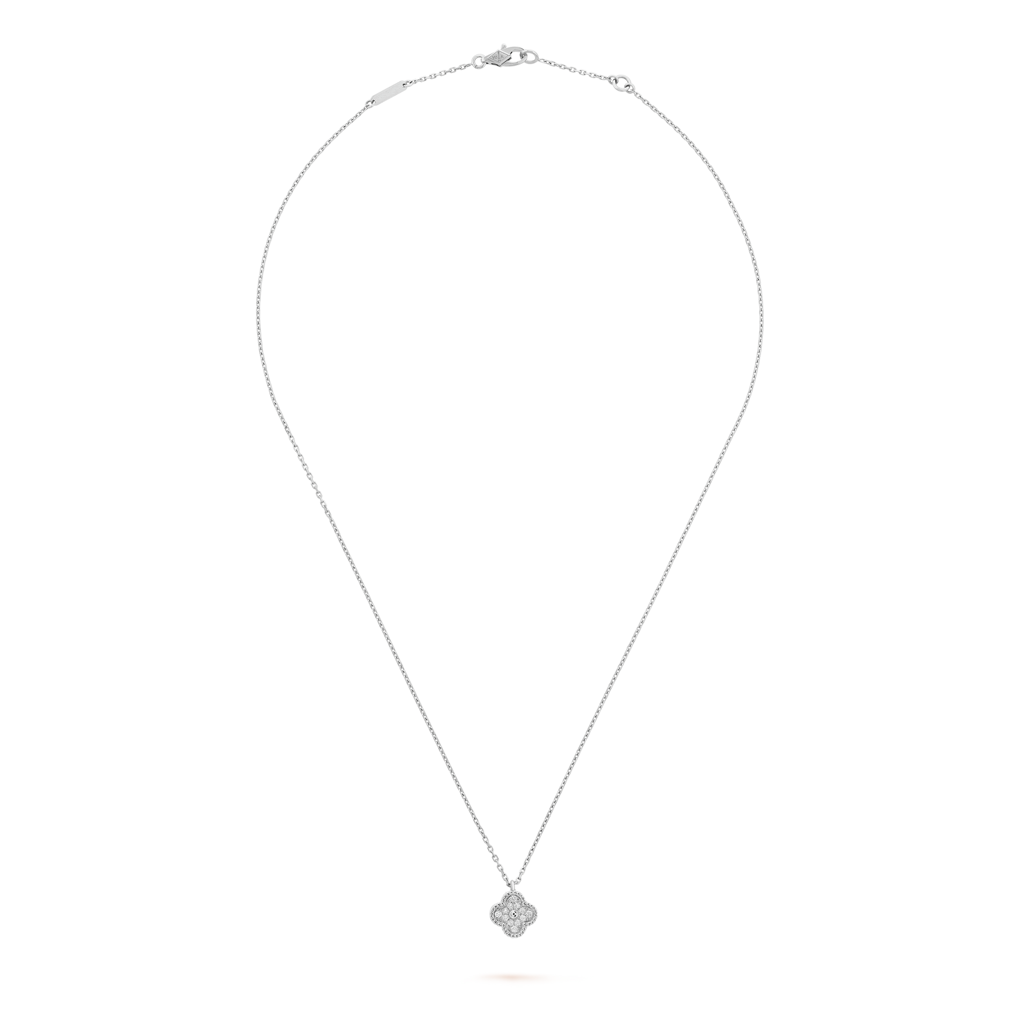 18K Sweet Alhambra Diamond Necklace