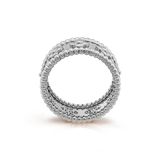 18K White Gold Perlée Clovers Ring