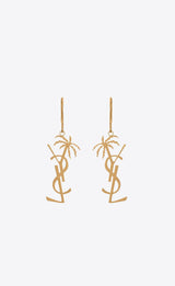18K Saint Monogram Palmier Statement Earrings