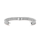 18K White Gold Perlée Diamonds Three Rows Bracelet