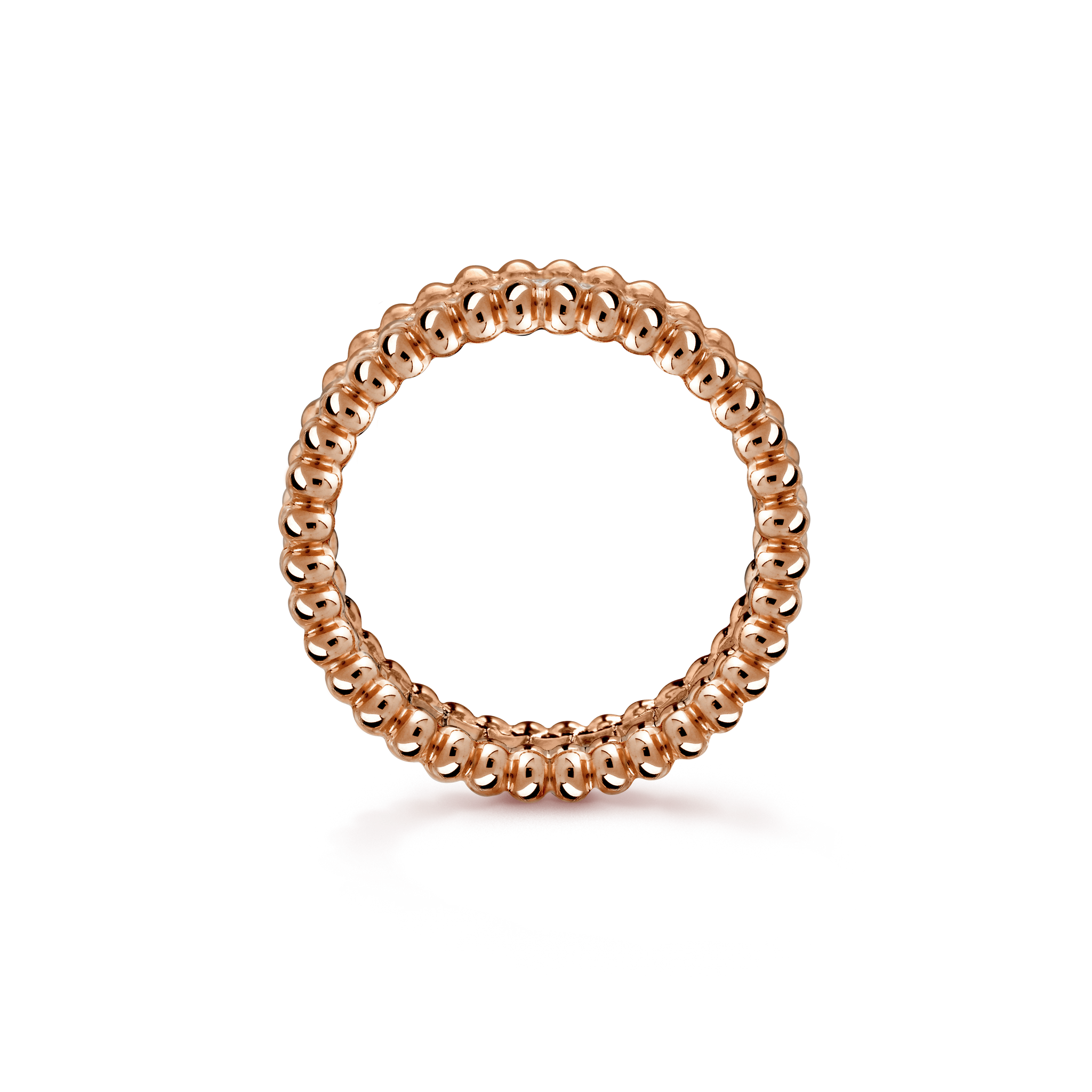18K Rose Gold Perlée Diamonds Ring