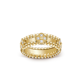18K Yellow Gold Perlée Clovers Ring