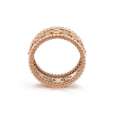 18K Rose Gold Perlée Clovers Ring