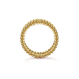 18K Yellow Gold Perlée Diamonds Ring