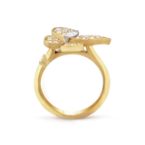 18K Two Butterfly Ring