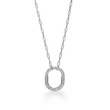 18K T Lock Pendant Pave Diamonds Necklace