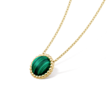 18K Perlée couleurs Malachite Necklace