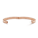 18K Rose Gold Perlée Diamonds One Row Bracelet